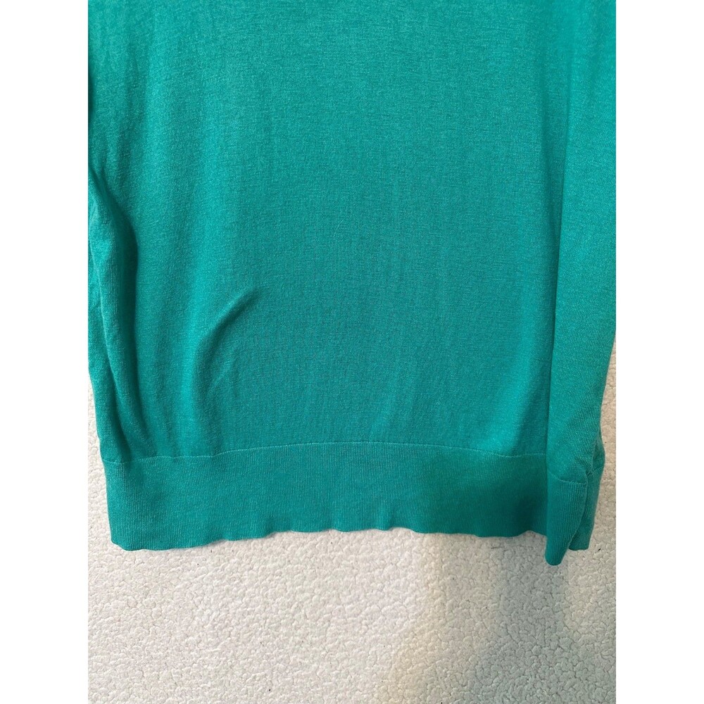Banana Republic Sweater Womens XL Green Bon Voyage Silk Cotton Crew Neck - Picture 3 of 10